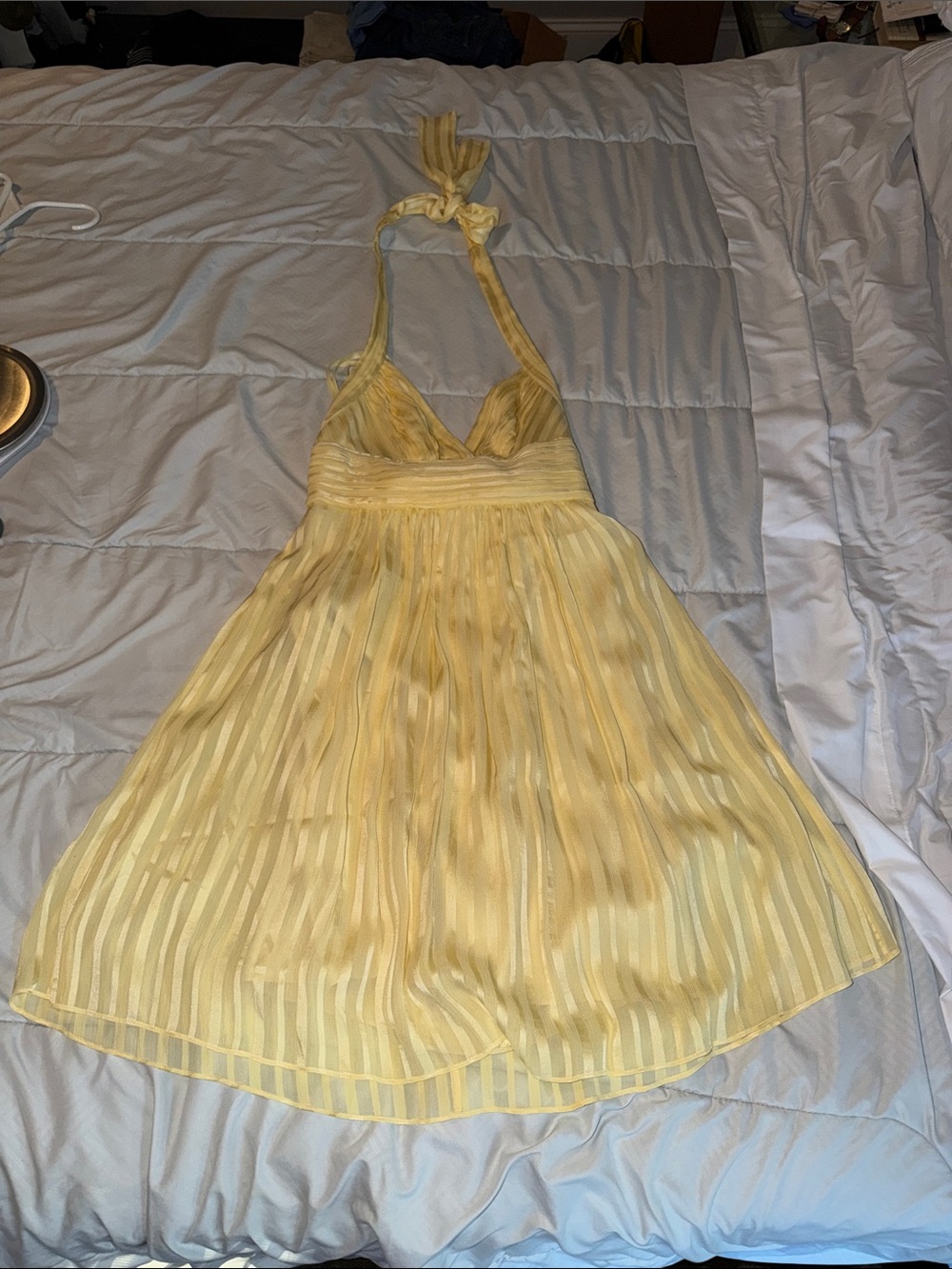 light yellow halter dress from BCBG